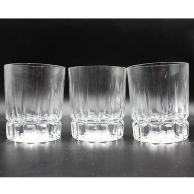 Lot of Three Vintage Crystal Glass Scotch Rocks Drink Glasses