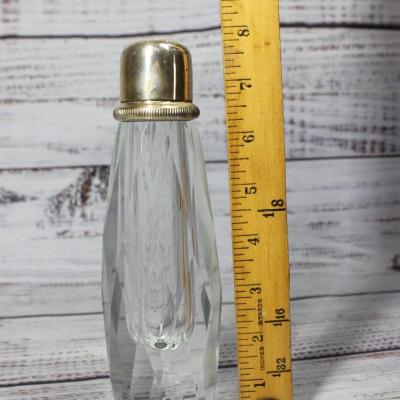 Vintage Art Deco Prism Crystal Glass Pepper Mill Shaker