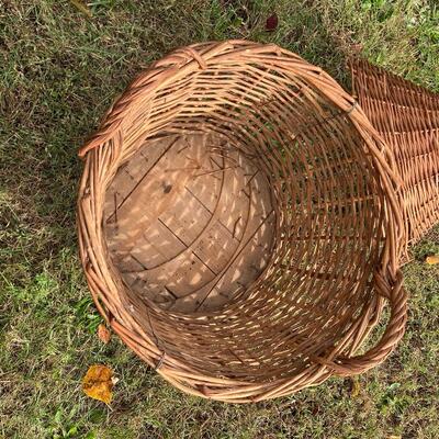 Large Antique Green Glass 26â€ Demijohn Vessel with Wicker â€œCrateâ€