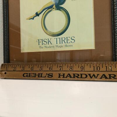 Framed Vintage Print by Maxfield Parrish for Fisk Tires and Rubber Company