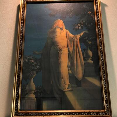 Antique Enchantment Cinderella Large Framed Print by Maxfield Parrish