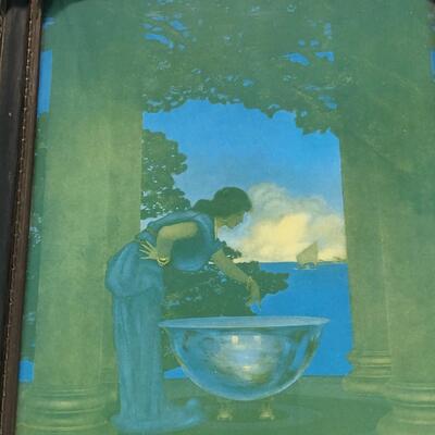 Antique Original Print of Circe's Palace by Maxfield Parrish PF Collier & Son in Pie Crust Frame
