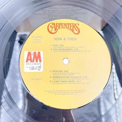 THE CARPENTERS â€œNOW & THENâ€ SP-3519 VINYL RECORD