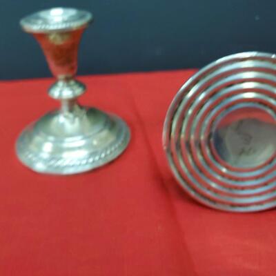 Hamilton Sterling Weighted Candles with red globes