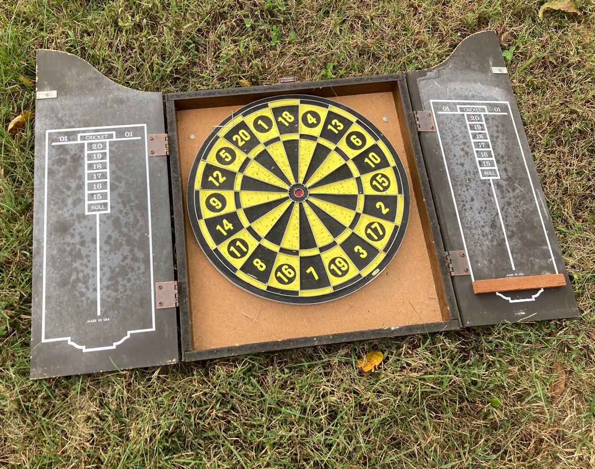 Vintage KINGS HEAD Pub Dart Board Cabinet | EstateSales.org