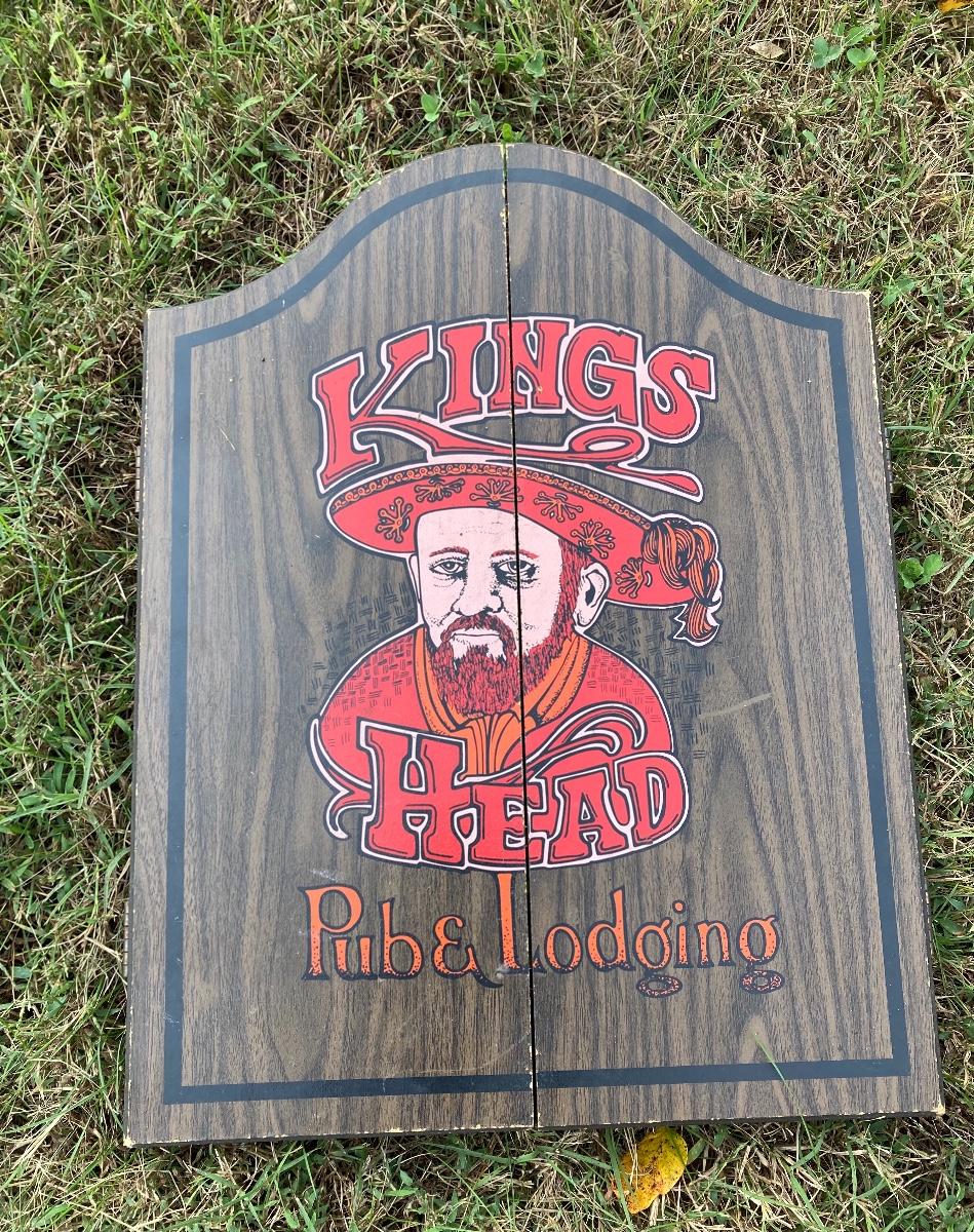 Kings Head Pub and Lodging Vintage Dart Board Cabinet