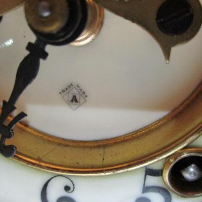 Ansonia Clock Co. Brass & Glass Mantle Clock