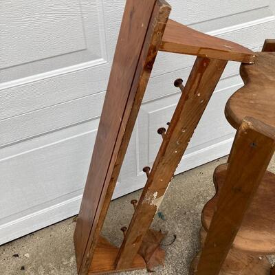 Wooden Shelf and Coat Rack Lot