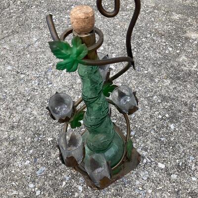 Decorative Cordial Set with Metal Rack