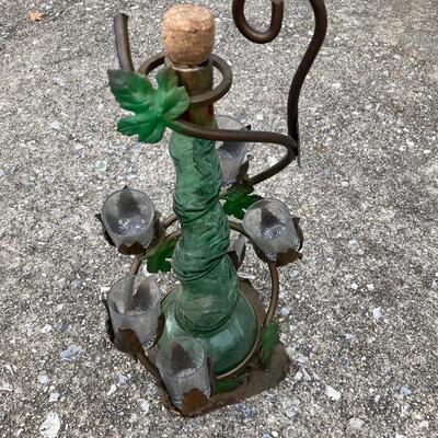 Decorative Cordial Set with Metal Rack
