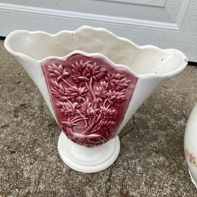 Large Porcelain Pitcher and Vase Set