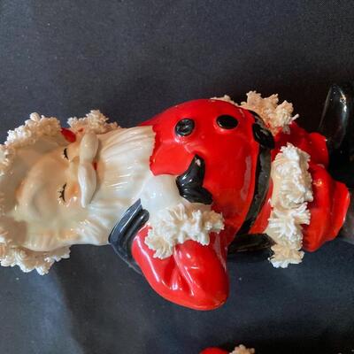 Antique Pair of NAPCO Porcelain Santa Vases