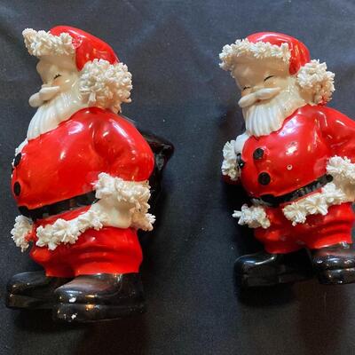 Antique Pair of NAPCO Porcelain Santa Vases