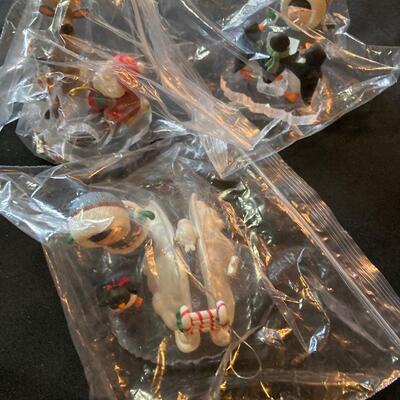 3 pc Hallmark Ornament Lot with Ice Fishing Reindeer