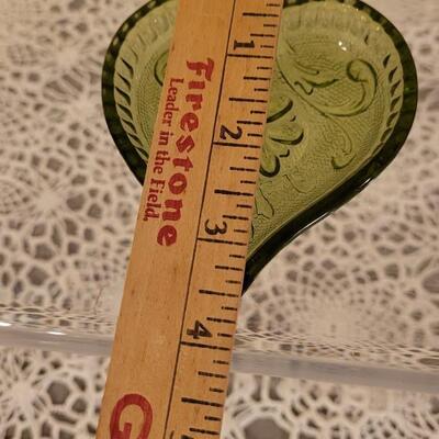 Lot 175: Vintage Green Glass Club, Spade, Heart and Diamond Little Dishes