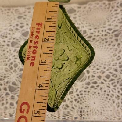 Lot 175: Vintage Green Glass Club, Spade, Heart and Diamond Little Dishes