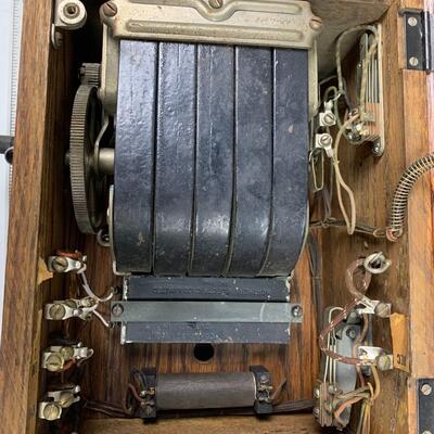 #1 Antique Oak Crank Telephone Northern Electric Company