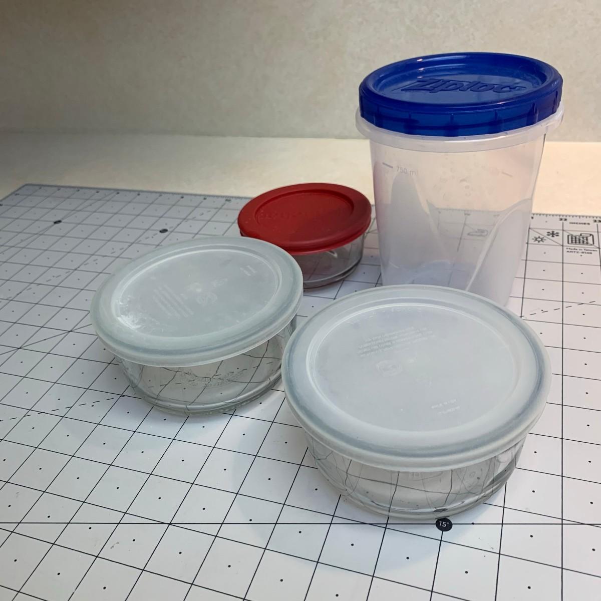 195 Ziploc Storage & Glass Bowls With Lids