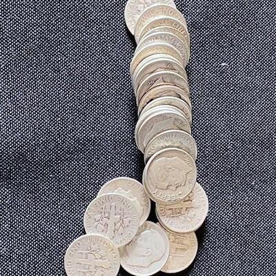 LOT#12: Half Roll of Roosevelt Dimes (90% Silver)