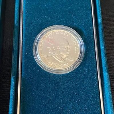 LOT#26: 1990 Eisenhower Centennial Silver Dollar Proof Lot #1