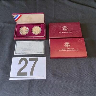 LOT#27: 1998 RFK Proof and Uncirculated Silver $2 Coins