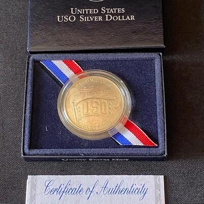 LOT#31: 1991 USO Silver Dollar Commemorative