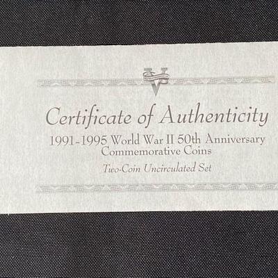 LOT#51: 1995 WWII 50th Anniversary 2-Coin Set Lot #1