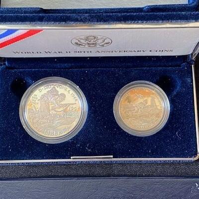 LOT#56: 1995 WWII 50th Anniversary 2-Coin Set Lot #2