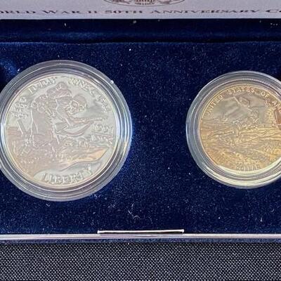 LOT#56: 1995 WWII 50th Anniversary 2-Coin Set Lot #2