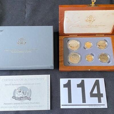 LOT#114: Mount Rushmore Comm 6 Coins Proof