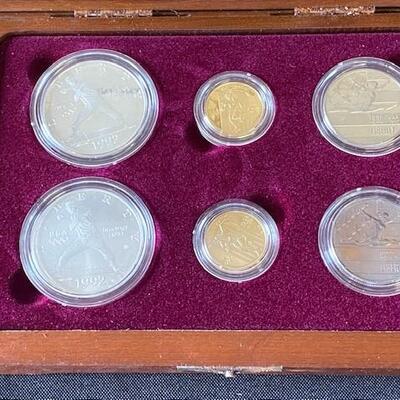 LOT#133: 1992 US Mint Olympic Coin Set (Silver & Gold) Proof