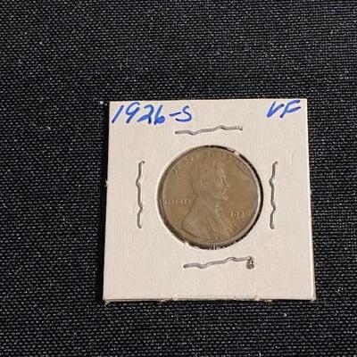 LOT#180: 1926-S Lincoln Cent Wheat Cent