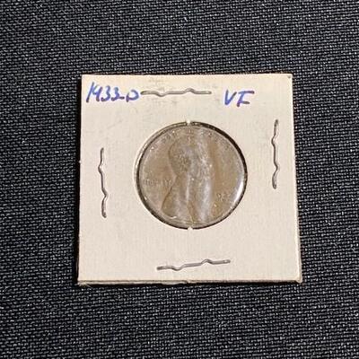LOT#182: 1933-D Lincoln Cent Wheat Cent