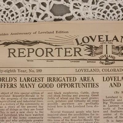 Lot 186: Golden Anniversary of the Loveland Reporter Herald 1978-  August 1928 Reprint Ephemera
