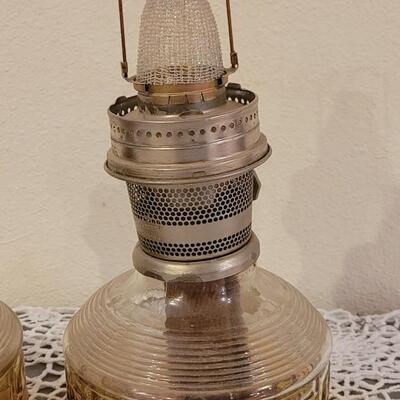 Lot 191: (2) Aladdin Glass Kerosene Lamps
