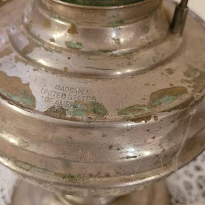 Lot 192: (2) Antique Kerosene Metal Lamps
