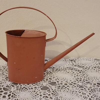 Lot 200: Vintage Faded Red Metal Watering Can