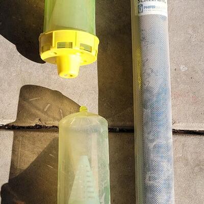 Lot 205: Insect Screen (new) and (2) Yellow Jacket Traps & Bait