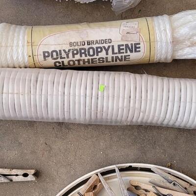 Lot 212: Clothespins and New Clothesline and New Utility Cord