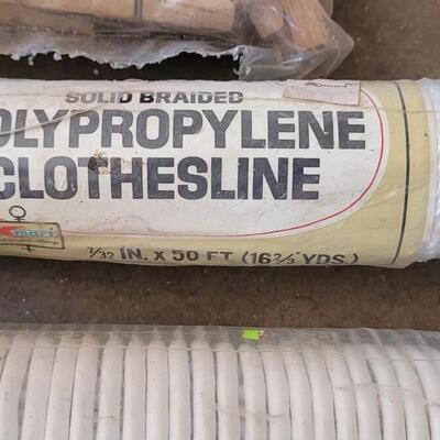 Lot 212: Clothespins and New Clothesline and New Utility Cord