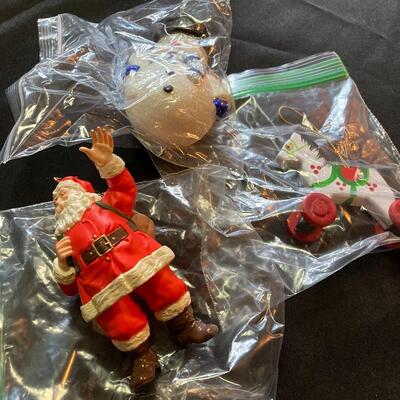 3 pc Hallmark Ornament Lot with Waving Santa