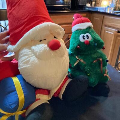 Stuffed Santa and Christmas Tree Plush Decor