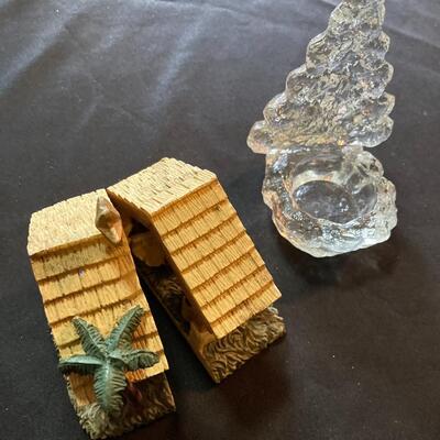 Christmas Manger and Glass Candle Holder