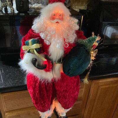 30â€ Sitting Santa with Colorful Light Display and Box!
