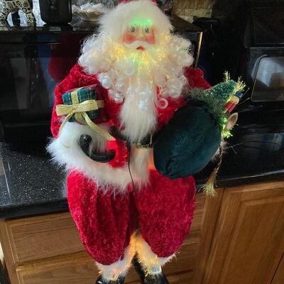 30â€ Sitting Santa with Colorful Light Display and Box!