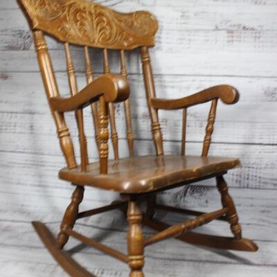 Vintage Wood Small Child Size Rocking Chair
