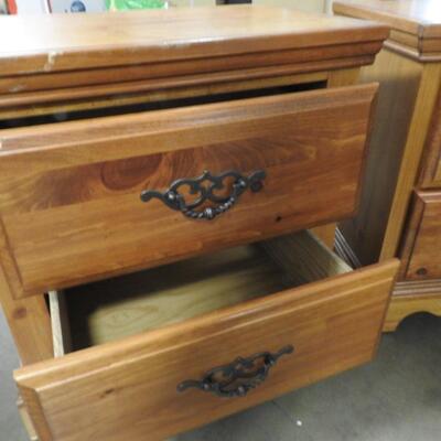 2 Wooden Matching Nightstands, Country Pine