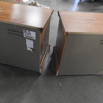 2 Wooden Matching Nightstands, Country Pine