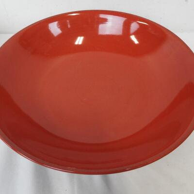 1 14 Diameter Metal Bowl, 1 Tag Red Ceramic Bowl