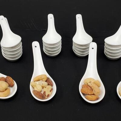 24 Porcelain Soup/Appetizer Spoons